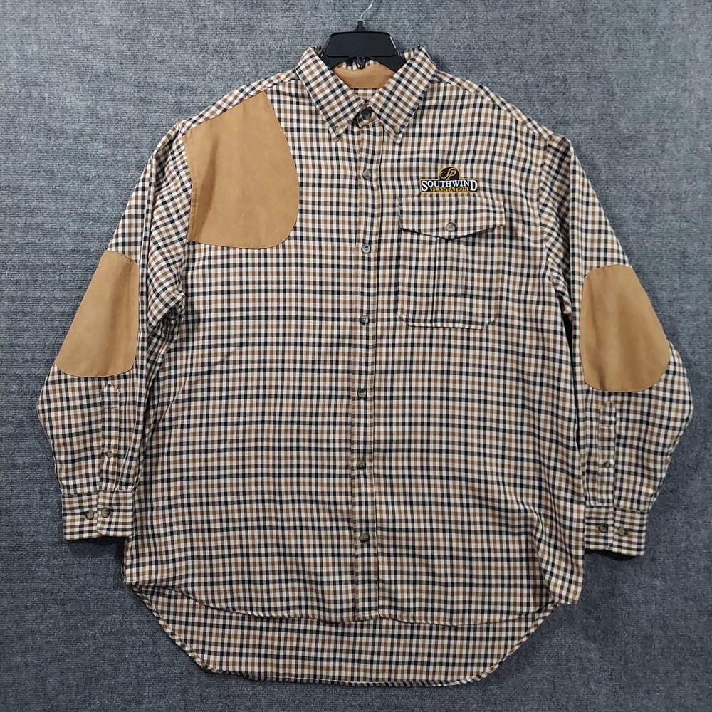 Boyt Harness Company Shirt Mens 2XL Brown Plaid‎ Long Sleeve Button Up Padded